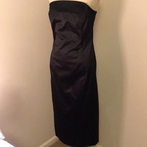 Strapless black dress with bra support
